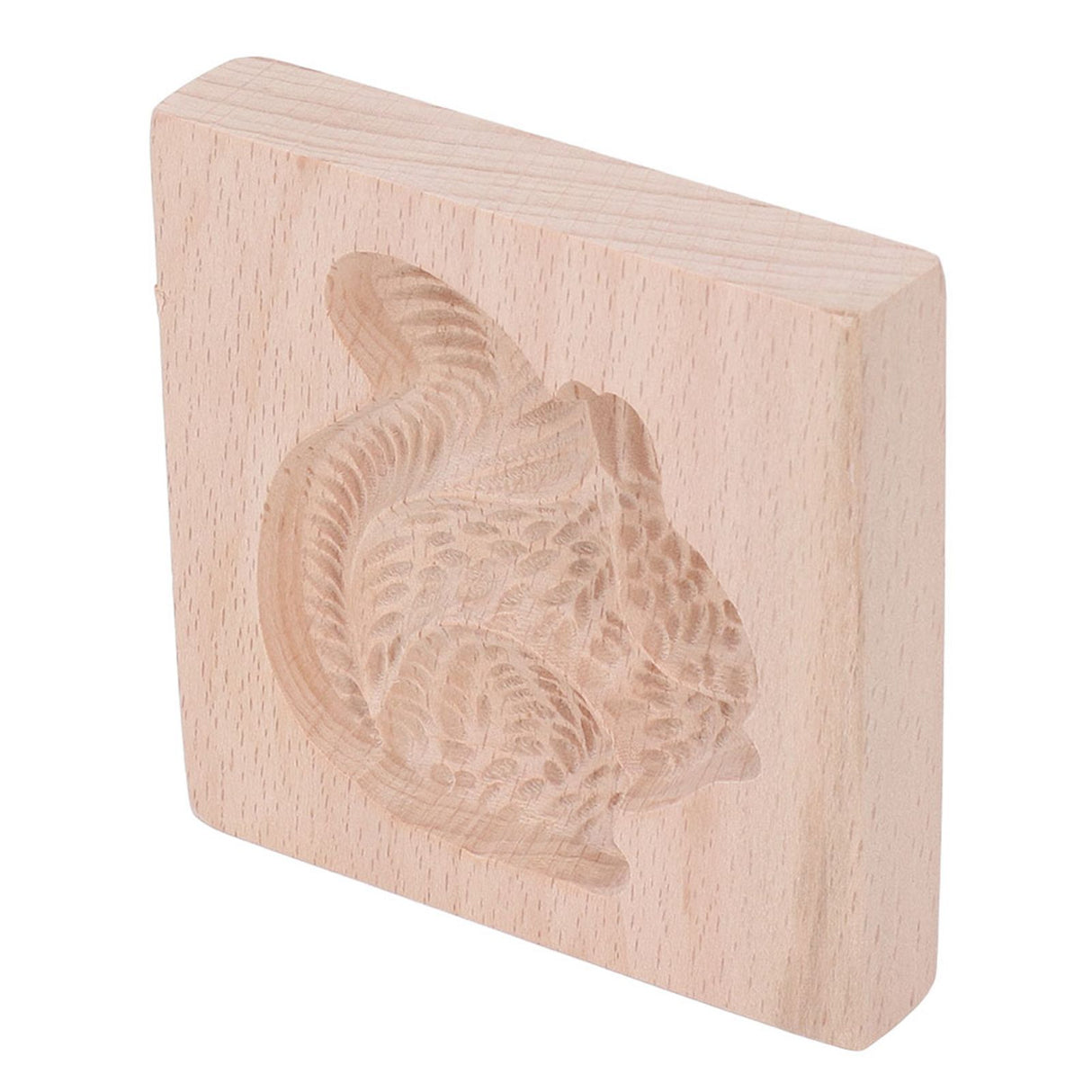 Wooden Cookie Mould Beechwood Reusable Washable Biscuit Press Stamp Mold for Kitchen Baking Squirrel