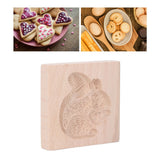 Wooden Cookie Mould Beechwood Reusable Washable Biscuit Press Stamp Mold for Kitchen Baking Squirrel