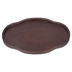 Tea Tray Walnut Color Multifunctional Textured Bamboo Coffee Table Tray for Guest Reception