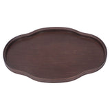 Tea Tray Walnut Color Multifunctional Textured Bamboo Coffee Table Tray for Guest Reception