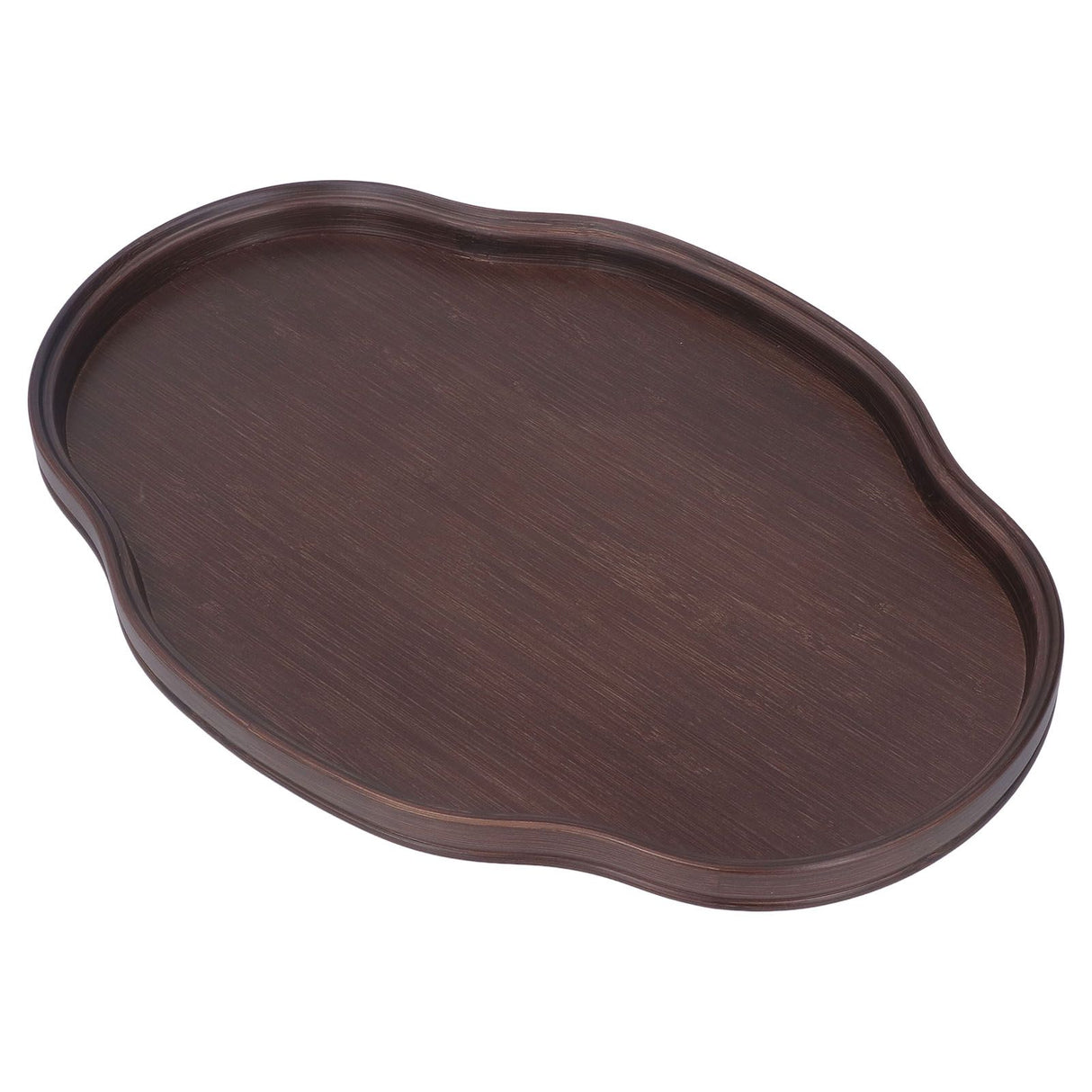 Tea Tray Walnut Color Multifunctional Textured Bamboo Coffee Table Tray for Guest Reception