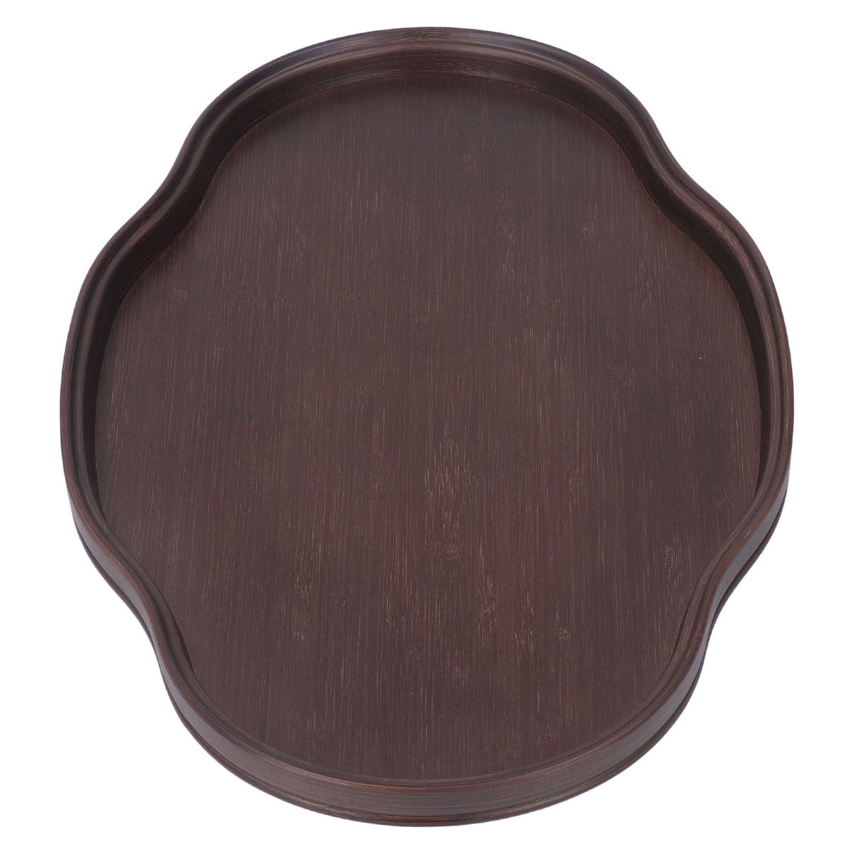 Tea Tray Walnut Color Multifunctional Textured Bamboo Coffee Table Tray for Guest Reception