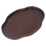 Tea Tray Walnut Color Multifunctional Textured Bamboo Coffee Table Tray for Guest Reception