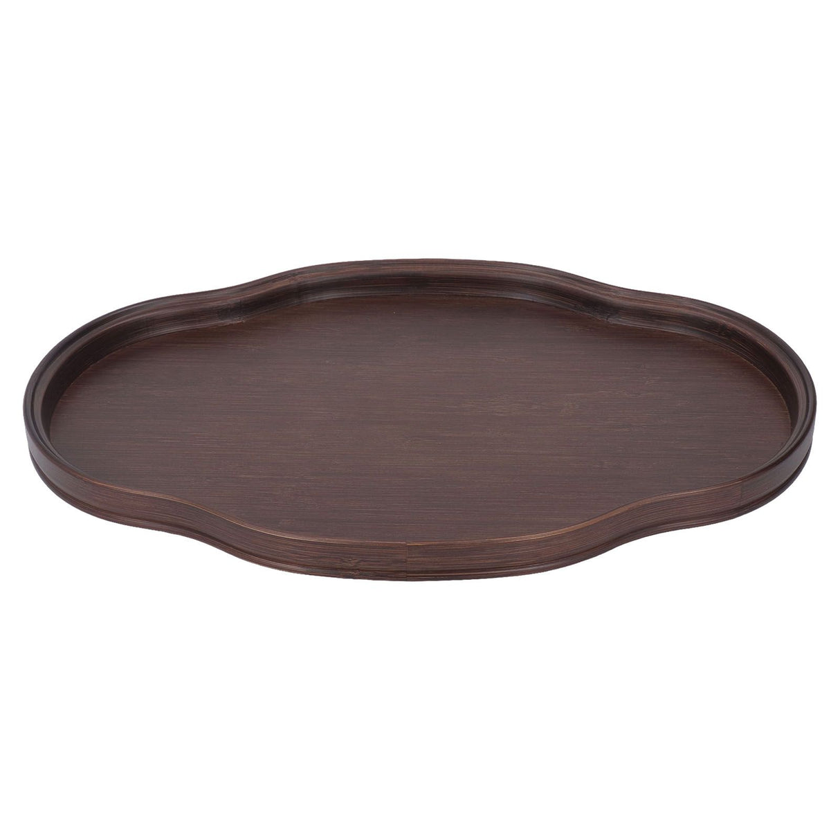 Tea Tray Walnut Color Multifunctional Textured Bamboo Coffee Table Tray for Guest Reception