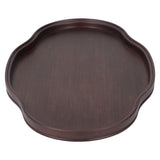 Tea Tray Walnut Color Multifunctional Textured Bamboo Coffee Table Tray for Guest Reception - Low Angle