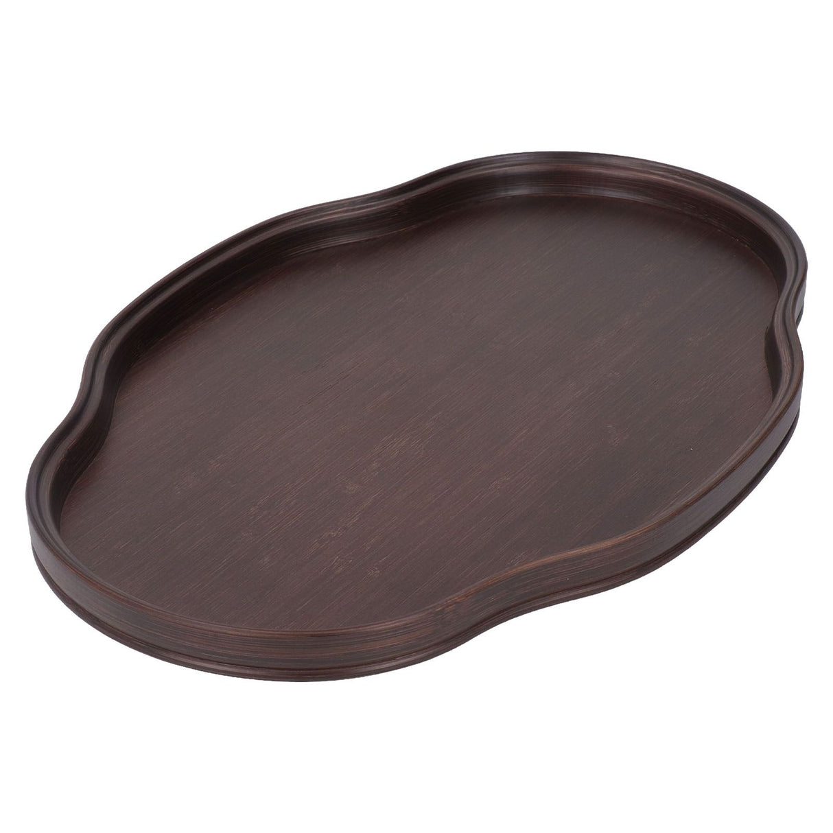 Tea Tray Walnut Color Multifunctional Textured Bamboo Coffee Table Tray for Guest Reception
