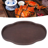 Tea Tray Walnut Color Multifunctional Textured Bamboo Coffee Table Tray for Guest Reception