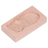 Animal Cookie Mold Lovely Vivid Wooden Biscuit Press Stamp Easy Demoulding Smoothly Cookie Mold Cat - 45-Degree Angle