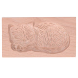 Animal Cookie Mold Lovely Vivid Wooden Biscuit Press Stamp Easy Demoulding Smoothly Cookie Mold Cat - Extra Image