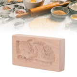 Animal Cookie Mold Lovely Vivid Wooden Biscuit Press Stamp Easy Demoulding Smoothly Cookie Mold Cat