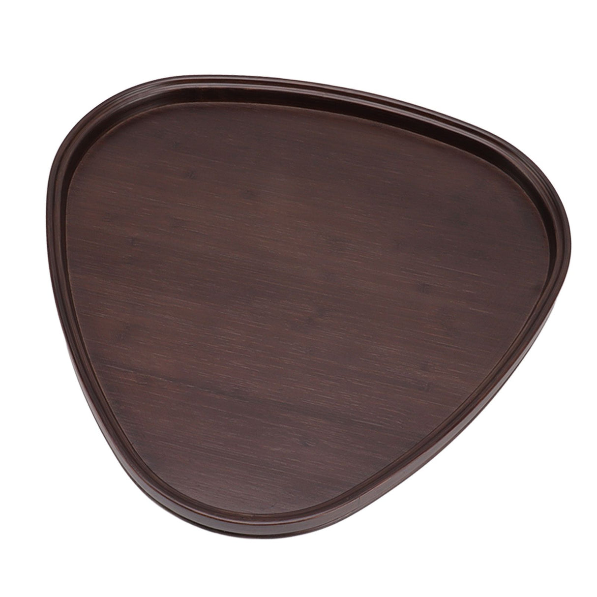 Wood Serving Tray Sturdy Bamboo Simple Elegant Triangular Multifunction Wooden Tea Tray for Cafe Office Dining Table Large