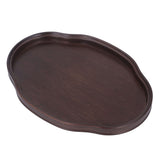 Tea Tray Walnut Color Bamboo Serving Tray Refreshments Plate for Coffee Table Kitchen Living Room - Front View