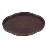 Tea Tray Walnut Color Bamboo Serving Tray Refreshments Plate for Coffee Table Kitchen Living Room - 45-Degree Angle