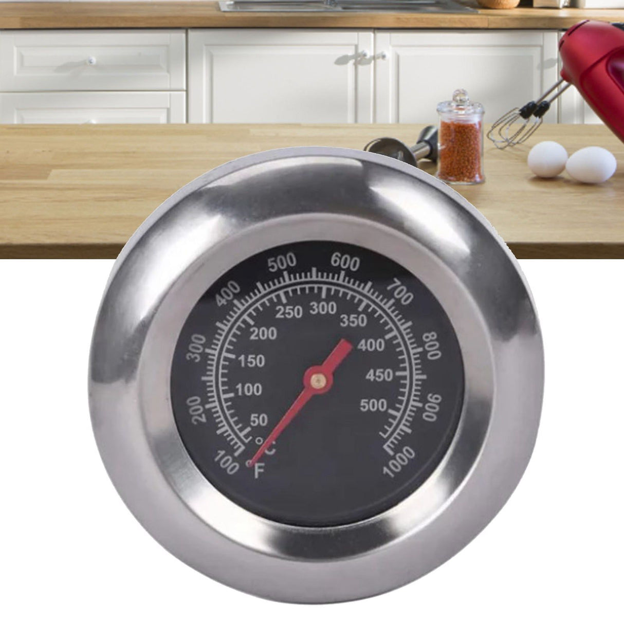 Grill Thermometer Alloy Steel High Accuracy M10 Thread Clear Scale Easy Assembly BBQ Thermometer for Kitchen Camping