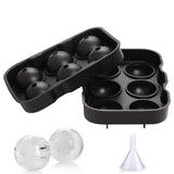 Ice Cube Tray 6 Grids Easy Release Silicone Square and Round with Lid Ice Cube Maker Mold for Freezer