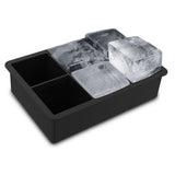 Ice Cube Tray 6 Grids Easy Release Silicone Square and Round with Lid Ice Cube Maker Mold for Freezer - Rear View