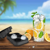 Ice Cube Tray 6 Grids Easy Release Silicone Square and Round with Lid Ice Cube Maker Mold for Freezer - Close-Up Angle