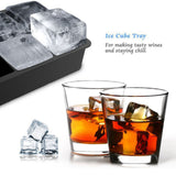 Ice Cube Tray 6 Grids Easy Release Silicone Square and Round with Lid Ice Cube Maker Mold for Freezer