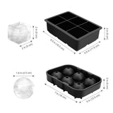 Ice Cube Tray 6 Grids Easy Release Silicone Square and Round with Lid Ice Cube Maker Mold for Freezer