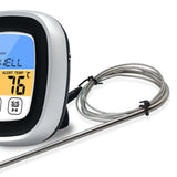 Digital Timer Thermometer Touch Screen Stainless Steel Meat Thermometer for Kitchen BBQ Black