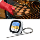 Digital Timer Thermometer Touch Screen Stainless Steel Meat Thermometer for Kitchen BBQ Black - Extra Image