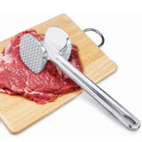 Meat Tenderizer Aluminium Alloy Round Silver Ergonomic Meat Mallet for Kitchen Steak - Rear View
