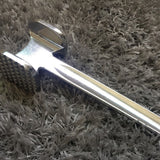 Meat Tenderizer Aluminium Alloy Round Silver Ergonomic Meat Mallet for Kitchen Steak