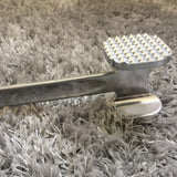 Meat Tenderizer Aluminium Alloy Round Silver Ergonomic Meat Mallet for Kitchen Steak
