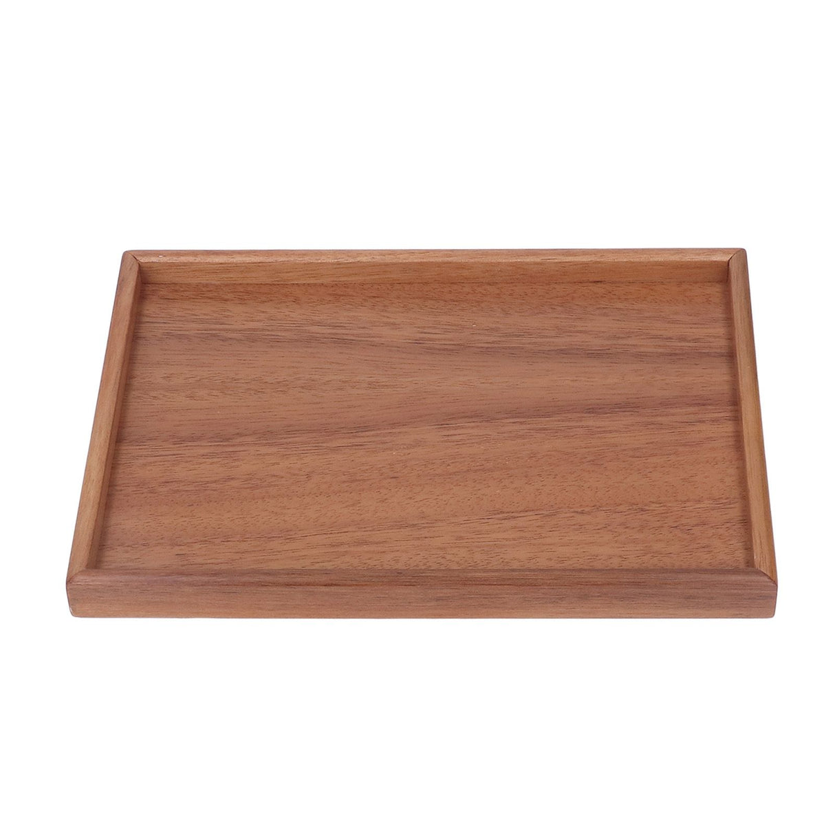 Bamboo Tea Serving Tray Multifunction Decorative Rectangle Bamboo Vanity Tray for Hotel Home Bathroom L