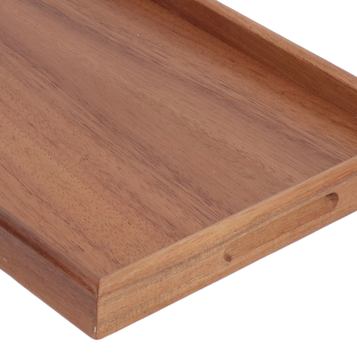 Bamboo Tea Serving Tray Multifunction Decorative Rectangle Bamboo Vanity Tray for Hotel Home Bathroom L