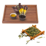 Bamboo Tea Serving Tray Multifunction Decorative Rectangle Bamboo Vanity Tray for Hotel Home Bathroom M