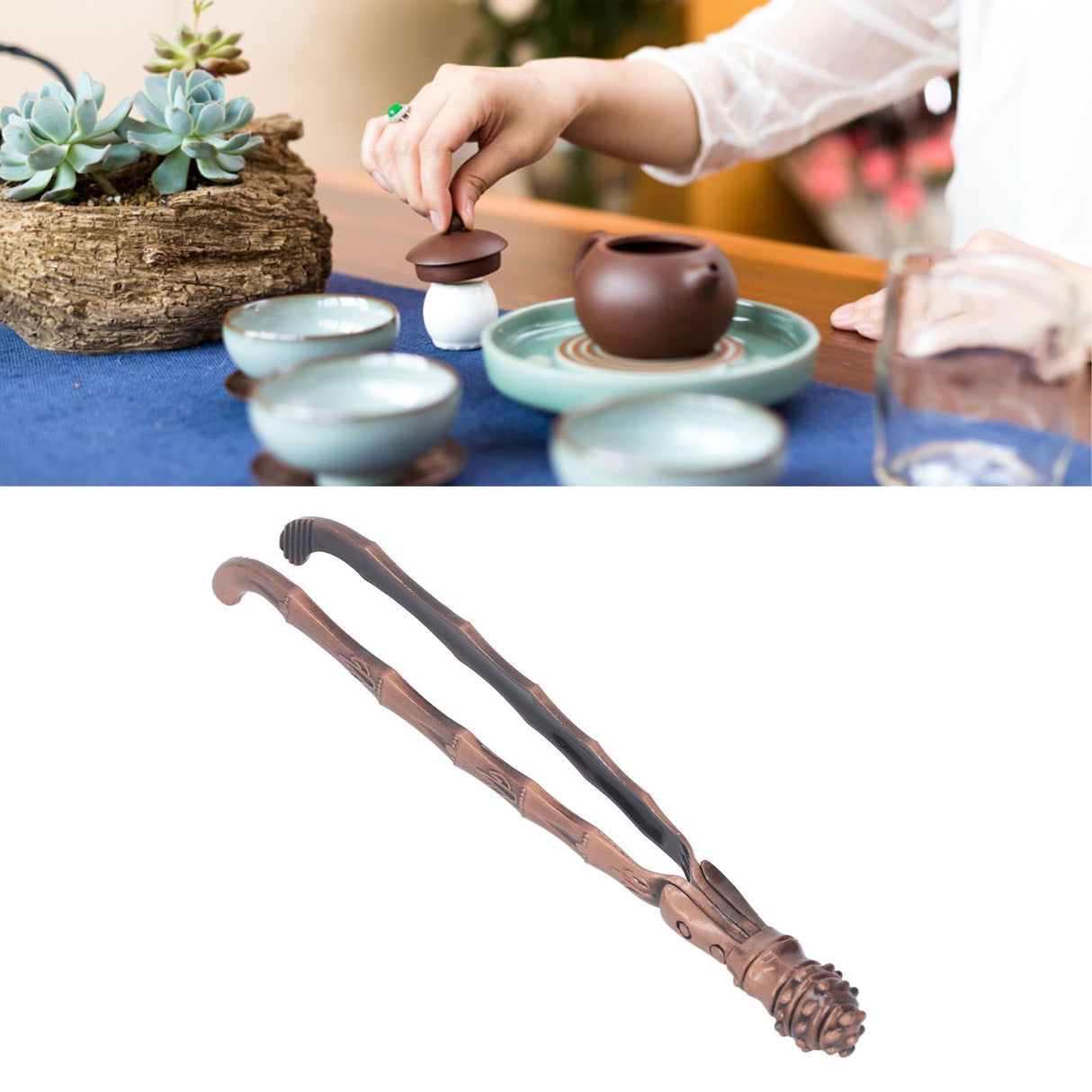 Cup Pick Up Clip Portable Tableware Tweezers Metal Tea Cup Washing Tongs for Household Use Copper Color