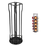 Coffee Capsule Stand 360° Rotation Anti Slip Thick Base Wrought Iron Capsule Pod Holder for Vertuoline 20pods Black