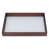 Serving Tray Walnut Wood Vintage Glass Cake Bread Breakfast Snack Plate Elegant Rectangle Tray - 45-Degree Angle