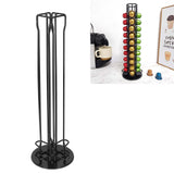 40 Capsule Coffee Pod Holder 360 Degree Rotating Carousel Storage Organizer Dispenser for Nespresso Capsule Black