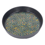 Small Tea Tray Complex Pattern Round Alloy Decorative Tea Serving Tray for Home Patio Porch Deck Green