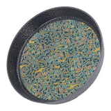 Small Tea Tray Complex Pattern Round Alloy Decorative Tea Serving Tray for Home Patio Porch Deck Green