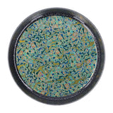 Small Tea Tray Complex Pattern Round Alloy Decorative Tea Serving Tray for Home Patio Porch Deck Green
