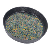 Small Tea Tray Complex Pattern Round Alloy Decorative Tea Serving Tray for Home Patio Porch Deck Green