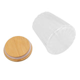 580ml Glass Tea Canister Transparent Food Storage Containers Jars with Airtight Bamboo Lid for Kitchen Counter