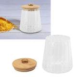 580ml Glass Tea Canister Transparent Food Storage Containers Jars with Airtight Bamboo Lid for Kitchen Counter - Extra Image