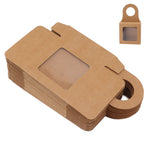 25 Count Kraft Paper Wine Bottle Box with Hanging Hook Window Foldable Kraft Gift Boxes