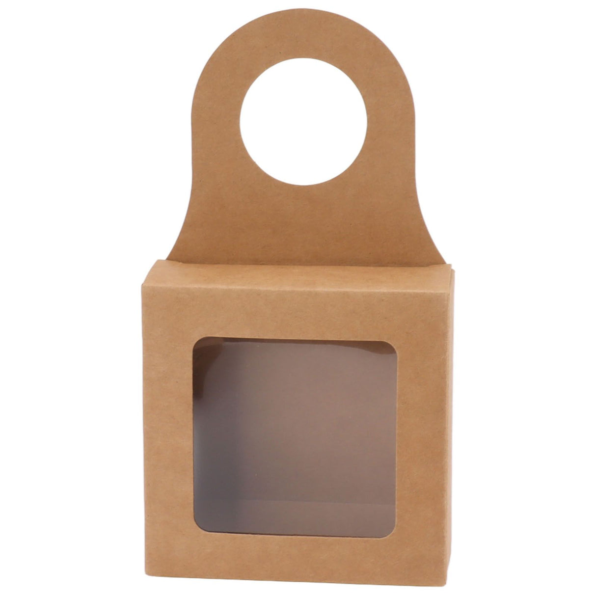 25 Count Kraft Paper Wine Bottle Box with Hanging Hook Window Foldable Kraft Gift Boxes