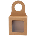 25 Count Kraft Paper Wine Bottle Box with Hanging Hook Window Foldable Kraft Gift Boxes