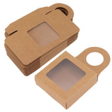 25 Count Kraft Paper Wine Bottle Box with Hanging Hook Window Foldable Kraft Gift Boxes - Close-Up Angle