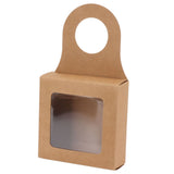 25 Count Kraft Paper Wine Bottle Box with Hanging Hook Window Foldable Kraft Gift Boxes