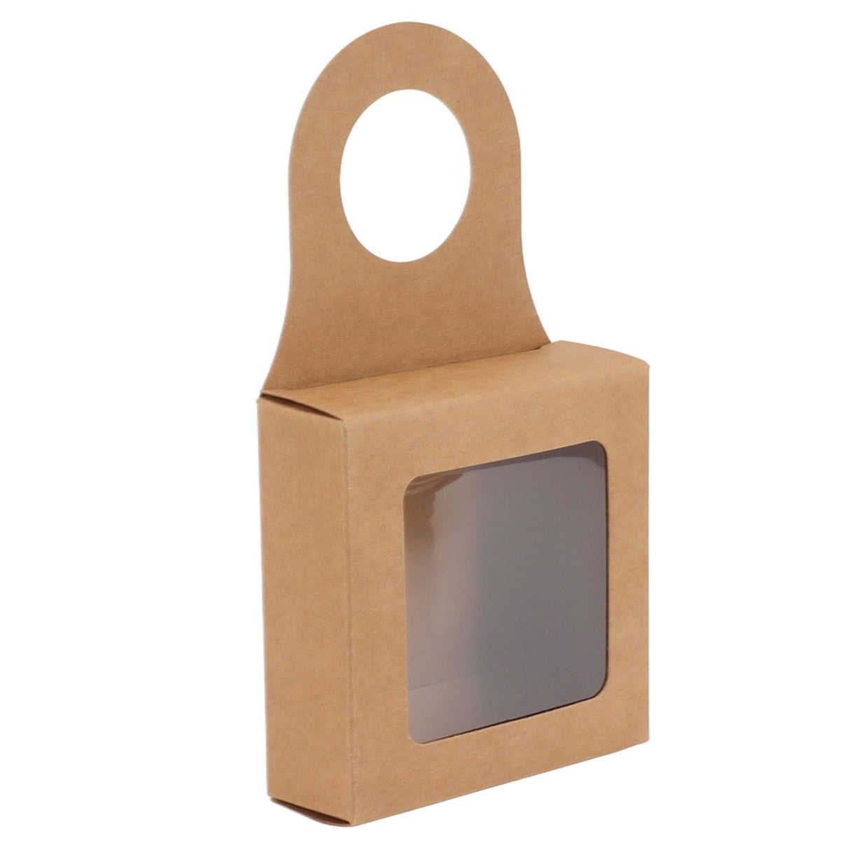 25 Count Kraft Paper Wine Bottle Box with Hanging Hook Window Foldable Kraft Gift Boxes