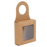 25 Count Kraft Paper Wine Bottle Box with Hanging Hook Window Foldable Kraft Gift Boxes