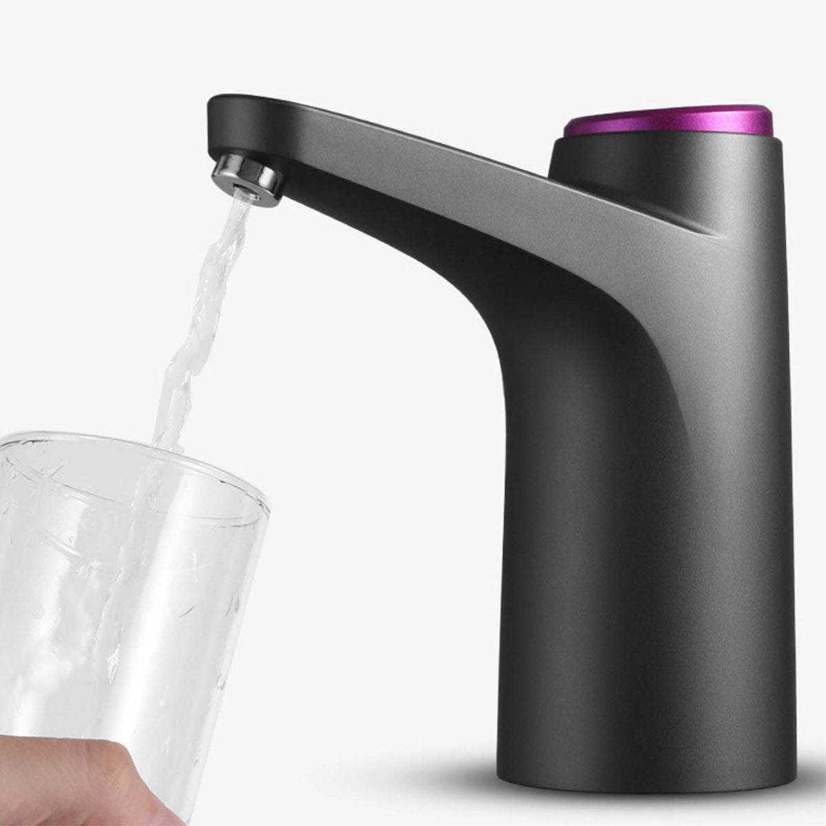 Water Bottle Dispenser BPA Free Quiet 4W 1200mAh Battery Portable Automatic Drinking Water Pump for Home Office Black