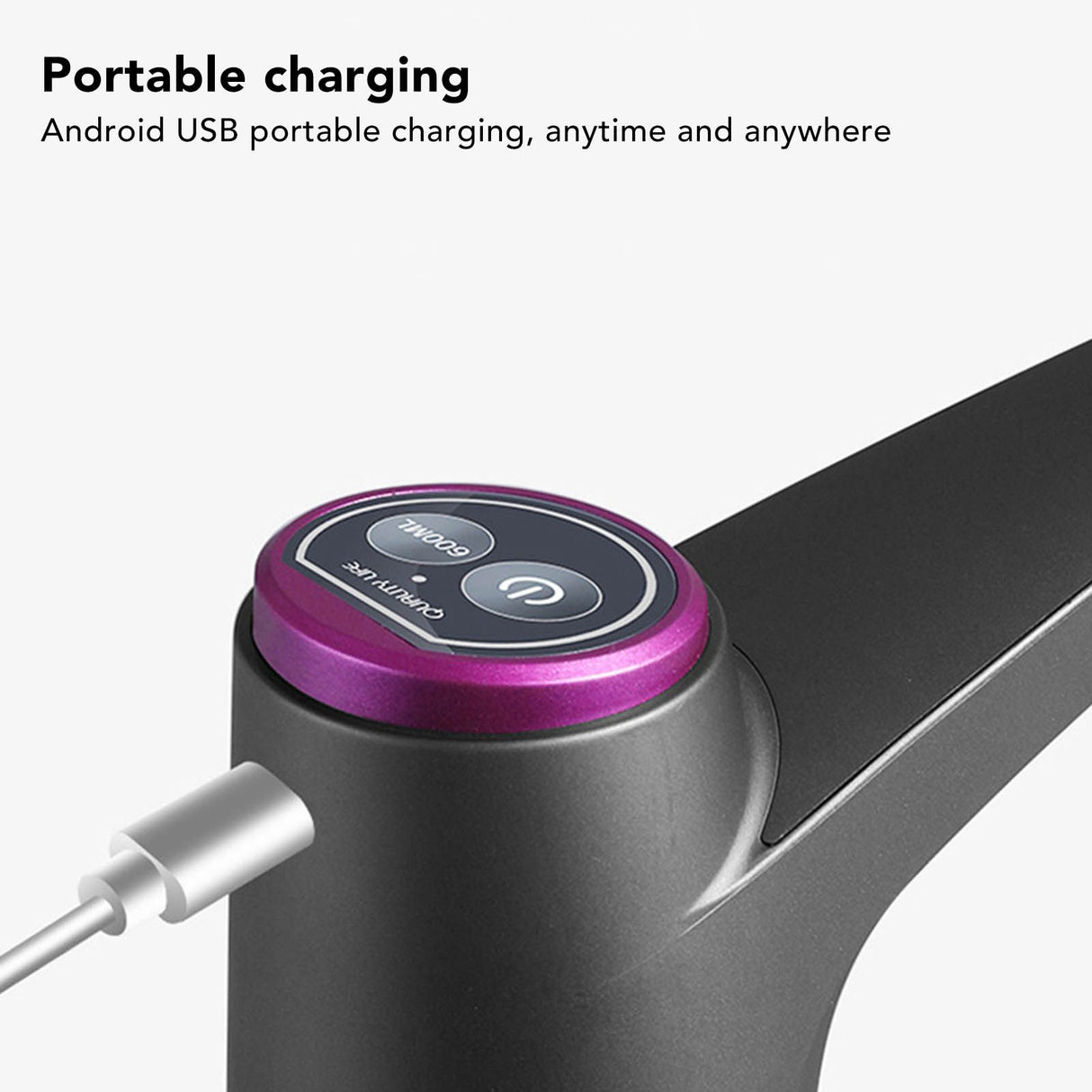 Water Bottle Dispenser BPA Free Quiet 4W 1200mAh Battery Portable Automatic Drinking Water Pump for Home Office Black